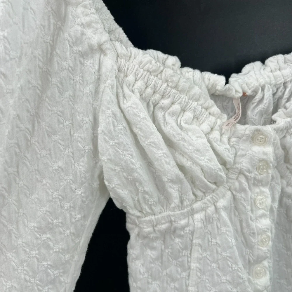 Free People romantic whimsy coquette feminine cottagecore milkmade boho top S